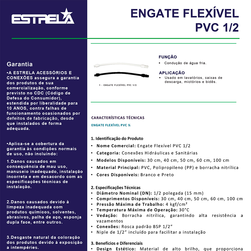 Ficha Técnica - Engate Flexível PVC 1/2