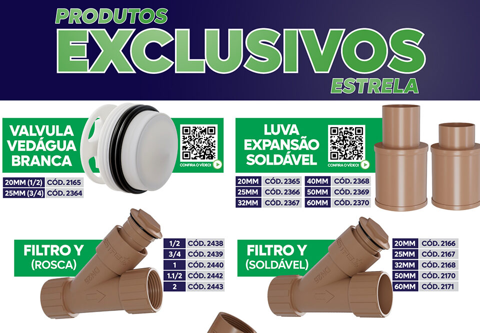 Produtos exclusivos para instalações hidráulicas