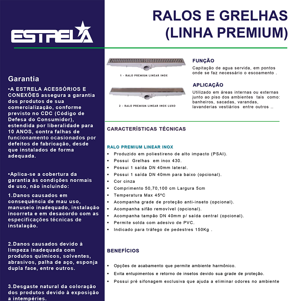 Ficha Técnica - Ralo Premium