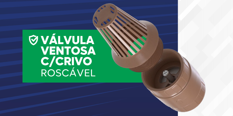 Válvula ventosa com crivo roscável da Estrela, ideal para liberação de ar em tubulações verticais