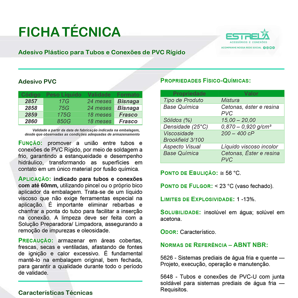 Ficha de Segurança: Adesivo PVC