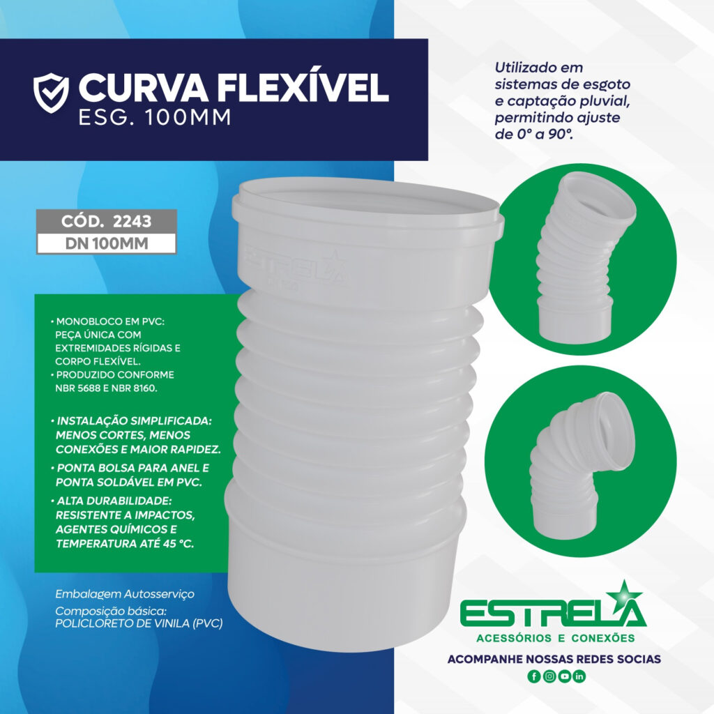 curva ajustável para esgoto